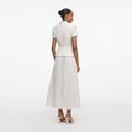 Cream Boucle Collared Midi Dress