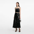 Black Sequin Midi Skirt