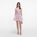 Pink Floral Lace  Mini Dress