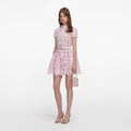 Pink Floral Lace  Mini Dress