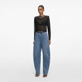Black Organza Lace Top