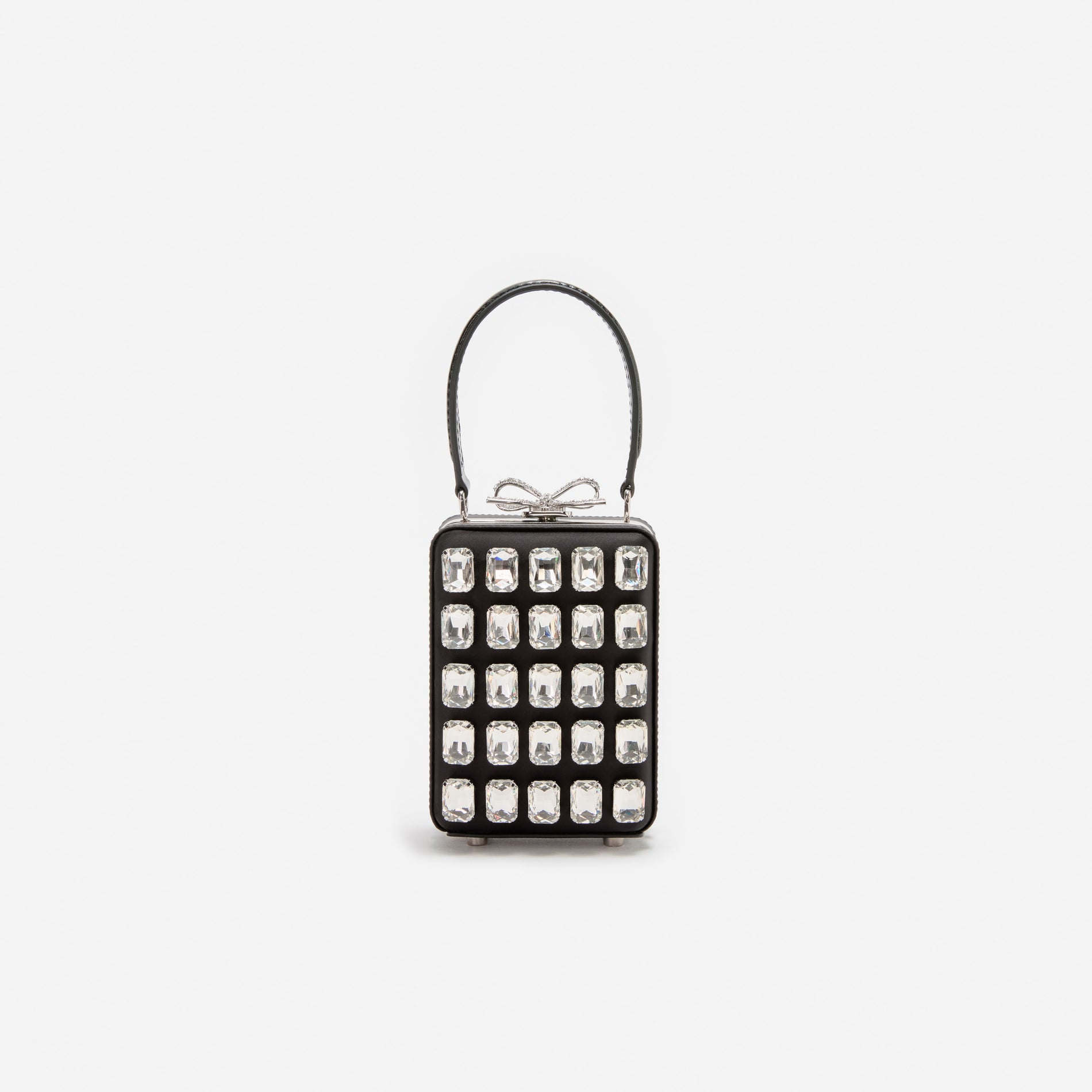 Black Satin Crystal Micro Bag