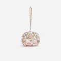 Multi Crystal Embellished Top Handle Clutch Bag