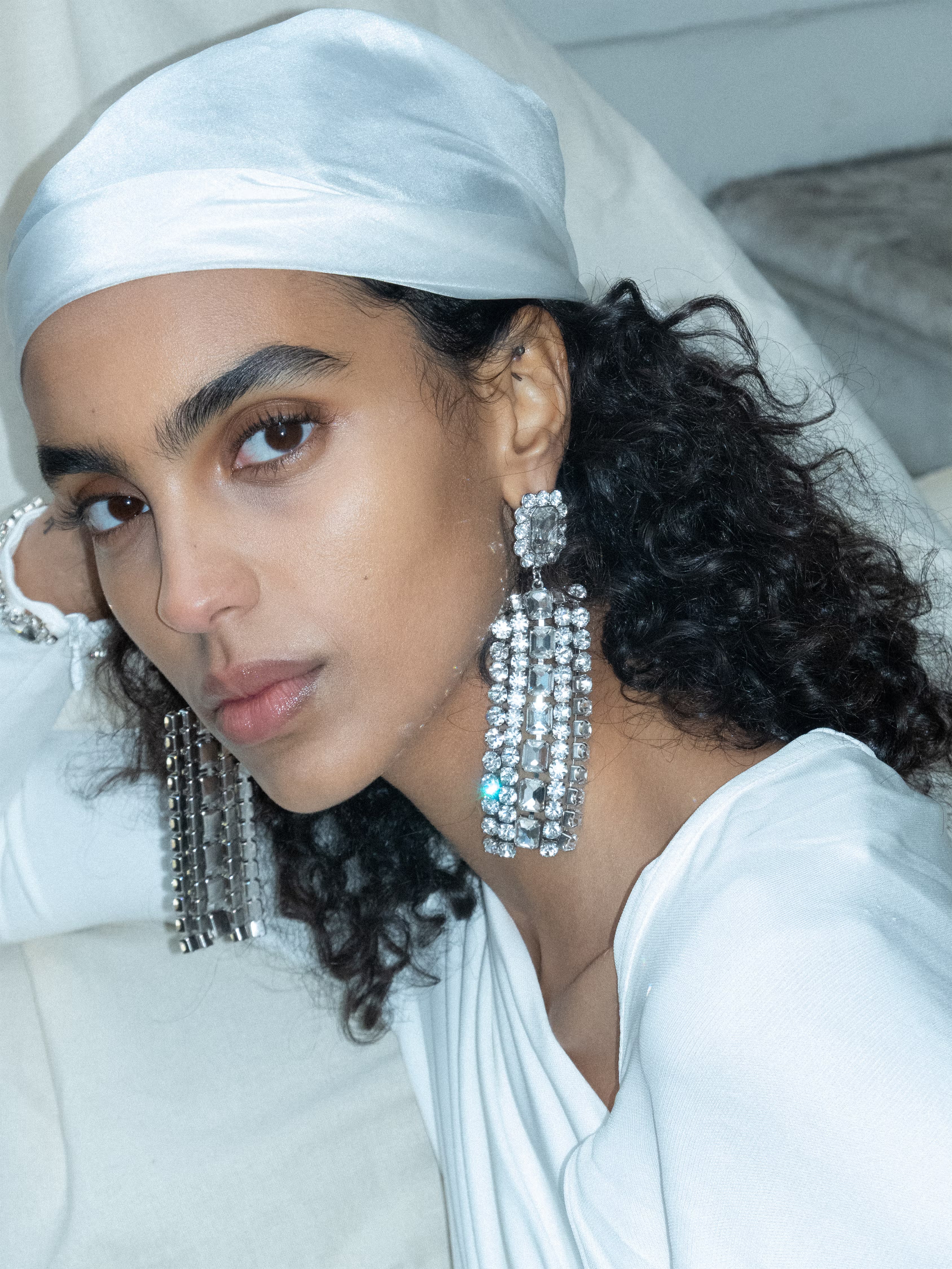 Multi Crystal Droplet Earrings