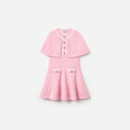Pink Knitted Cape Dress