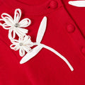 Red Flower Trim Dress