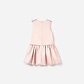Pink Satin Sleeveless Flower Dress