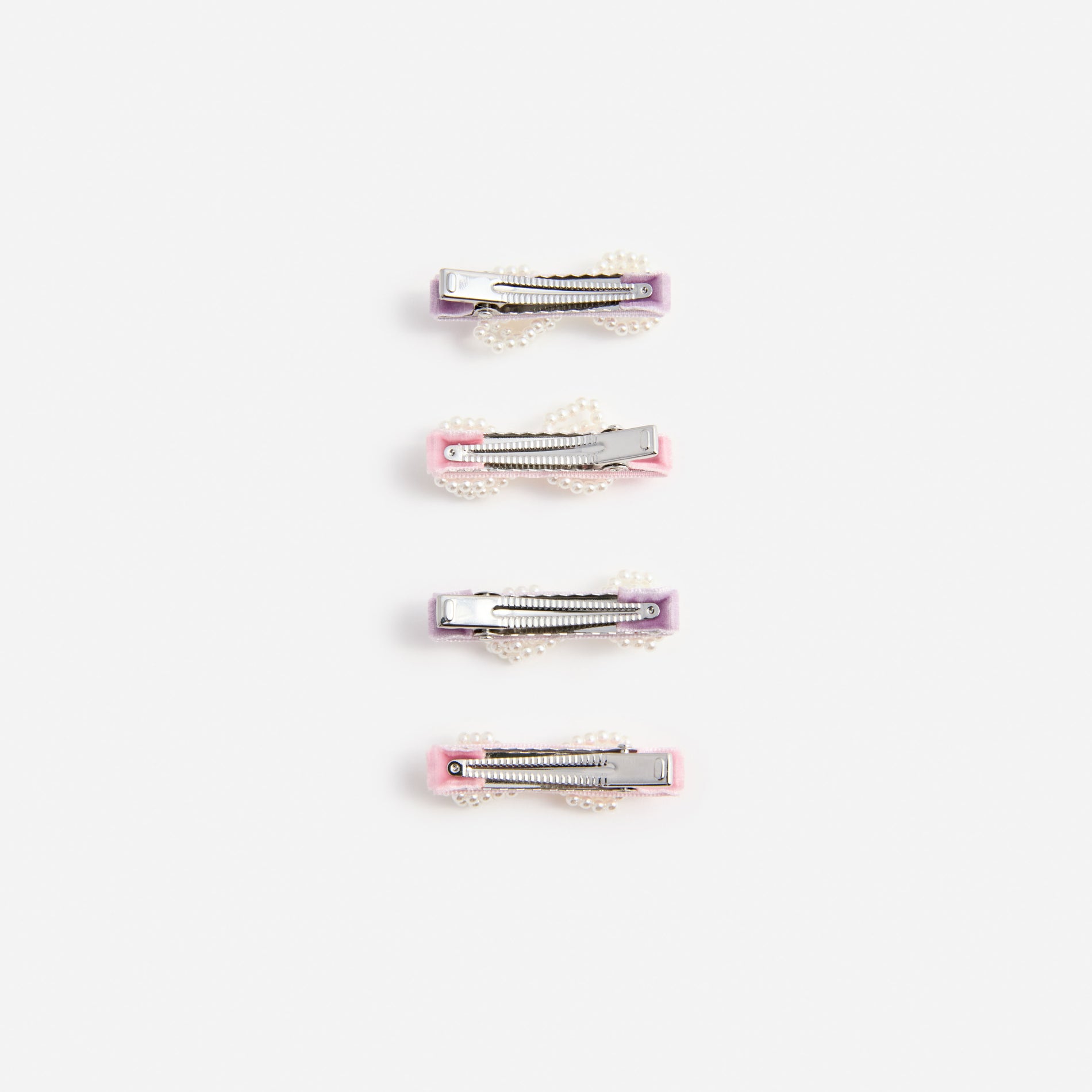 Multi Velvet Pearl Bow Hairclips