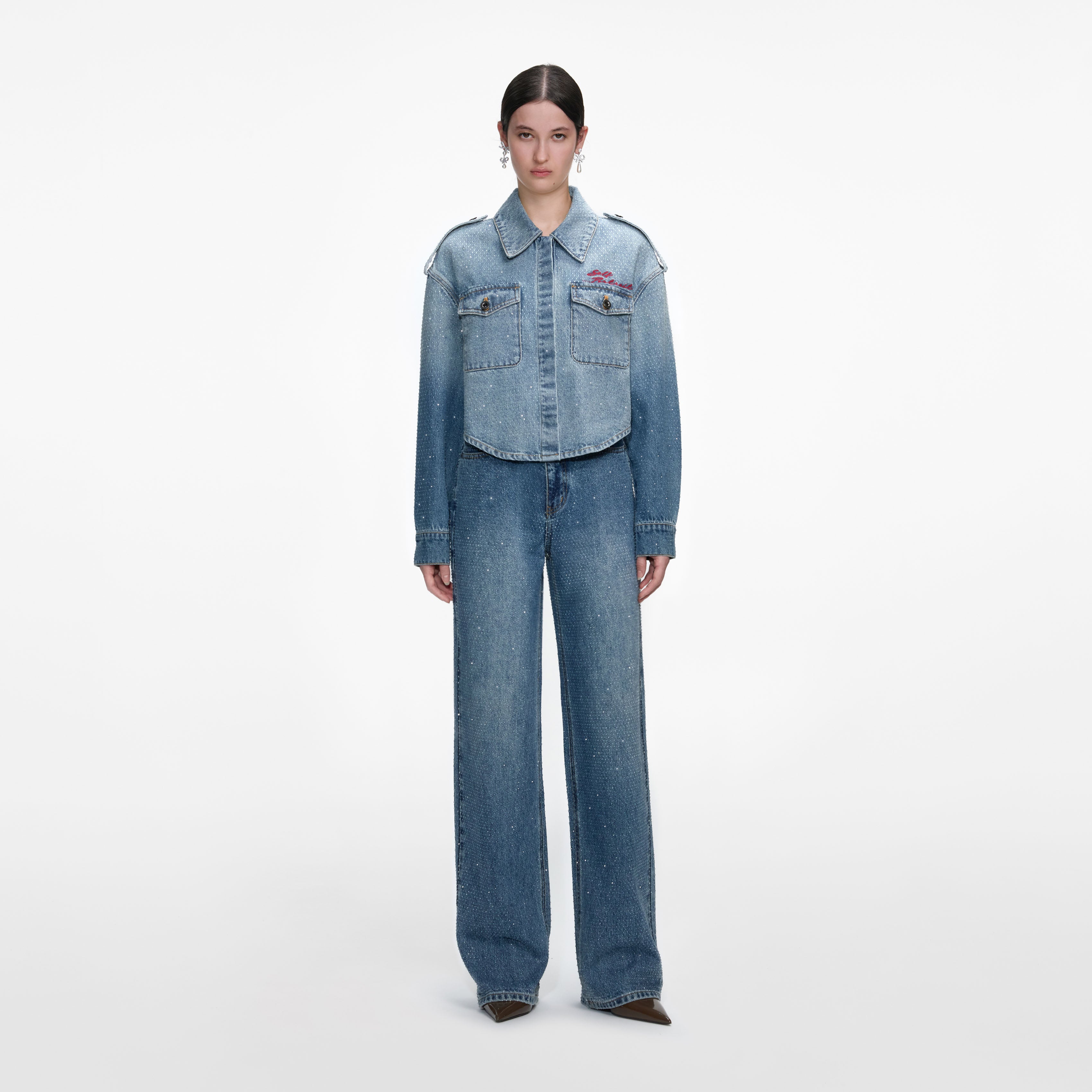 Rhinestone Denim Shirt
