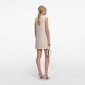 Cream Embellished Boucle Mini Dress