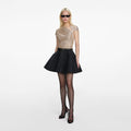 Champagne Rhinestone Drape Top