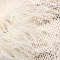 Champagne Rhinestone Feather Midi Dress