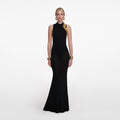 Black Racer Back Viscose Knit Maxi Dress