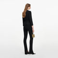 Black Tailored Brooch Top