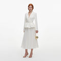 Cream Jacquard Tailored Midi Dress