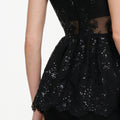 Black Lace Peplum Top