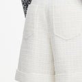 Cream Sequin Boucle Tailored Shorts
