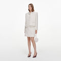 Cream Sequin Boucle Mini Skirt
