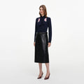 Navy Sequin Embellished Knit Cardigan