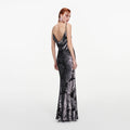 Silver Fil Coupe Maxi Dress