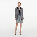 Black And White Textured Knit Cardigan