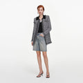 Black And White Textured Knit Cardigan