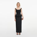 Black Structured Bardot Maxi Dress
