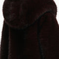Brown Faux Fur Hooded Jacket