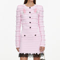 Pink Pointelle Knit Skirt