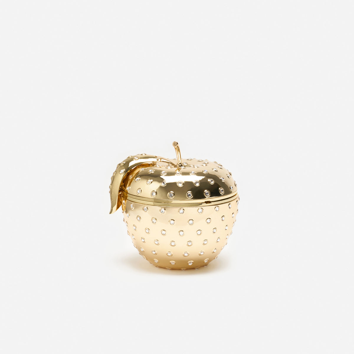 Gold Crystal Apple Clutch Bag