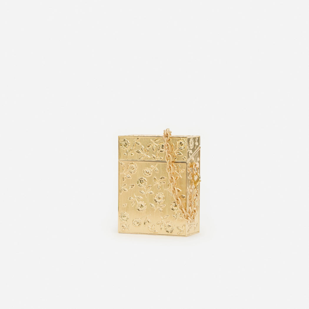 Gold Floral Engraved Micro Bag