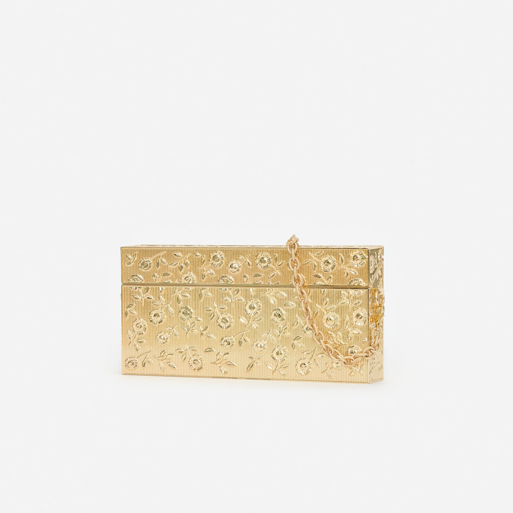 Gold Floral Engraved Bag
