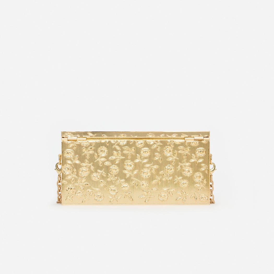Gold Floral Engraved Bag