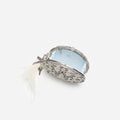 Silver Crystal Antique Oval Clutch Bag