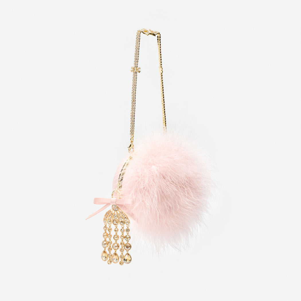 Pink Feather Clutch Bag