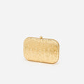 Gold Floral Engraved Clutch Bag
