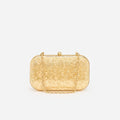 Gold Floral Engraved Clutch Bag