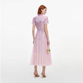 Pink Ombre Rhinestone Twist Midi Dress
