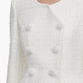 Cream Boucle Wrap Midi Dress