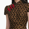 Black Velvet Flower Mini Dress