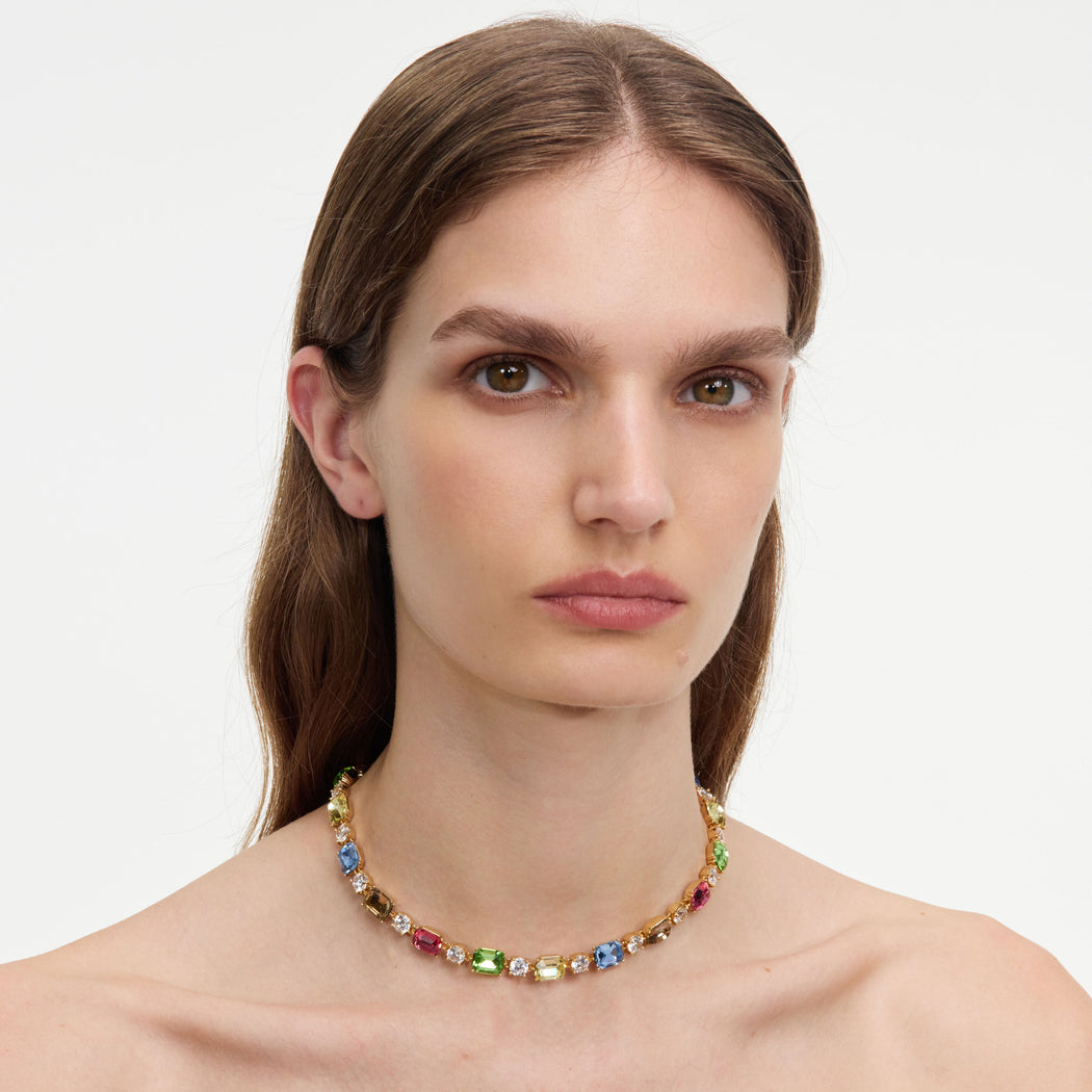 Multi Crystal Stone Necklace