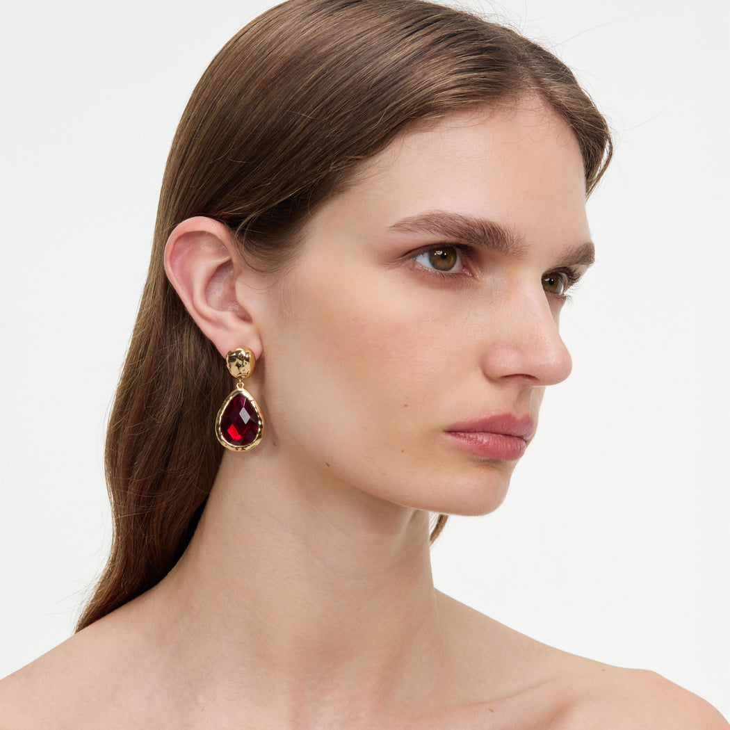 Gold Ruby Earrings
