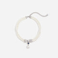 Pearl Crystal Bow Necklace