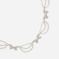 Pearl Crystal Bow Tiered Necklace