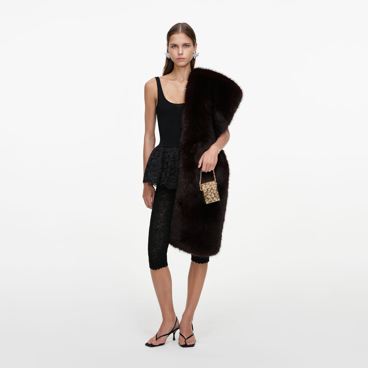 Brown Faux Fur Scarf
