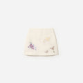Cream Floral  Jacquard Skirt