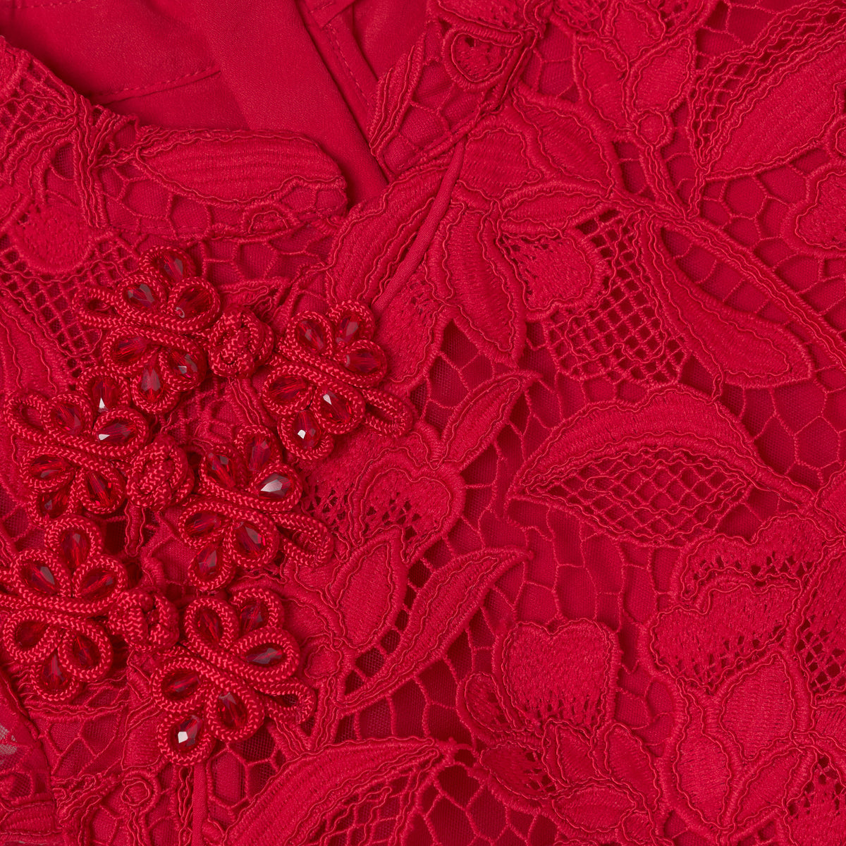 Red Lace Flower Dress