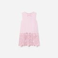 Pink Taffeta Lace Hem Dress