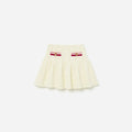 Cream Pointelle Knit Stripe Skirt