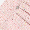 Pink Textured Boucle Mini Skirt